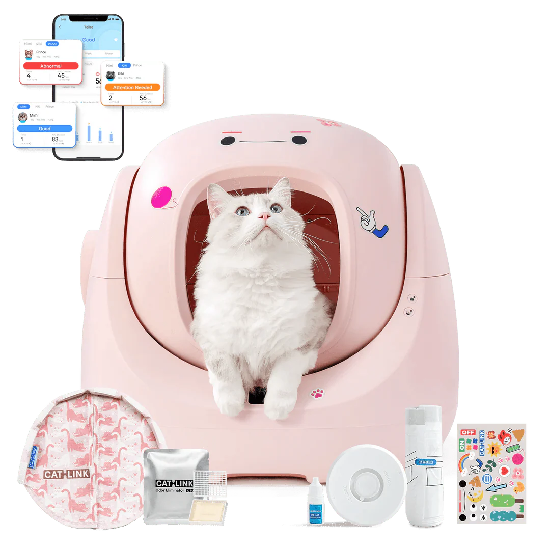 CATLINK Baymax Self-Cleaning Litter Box (White, Sakura, Grey)