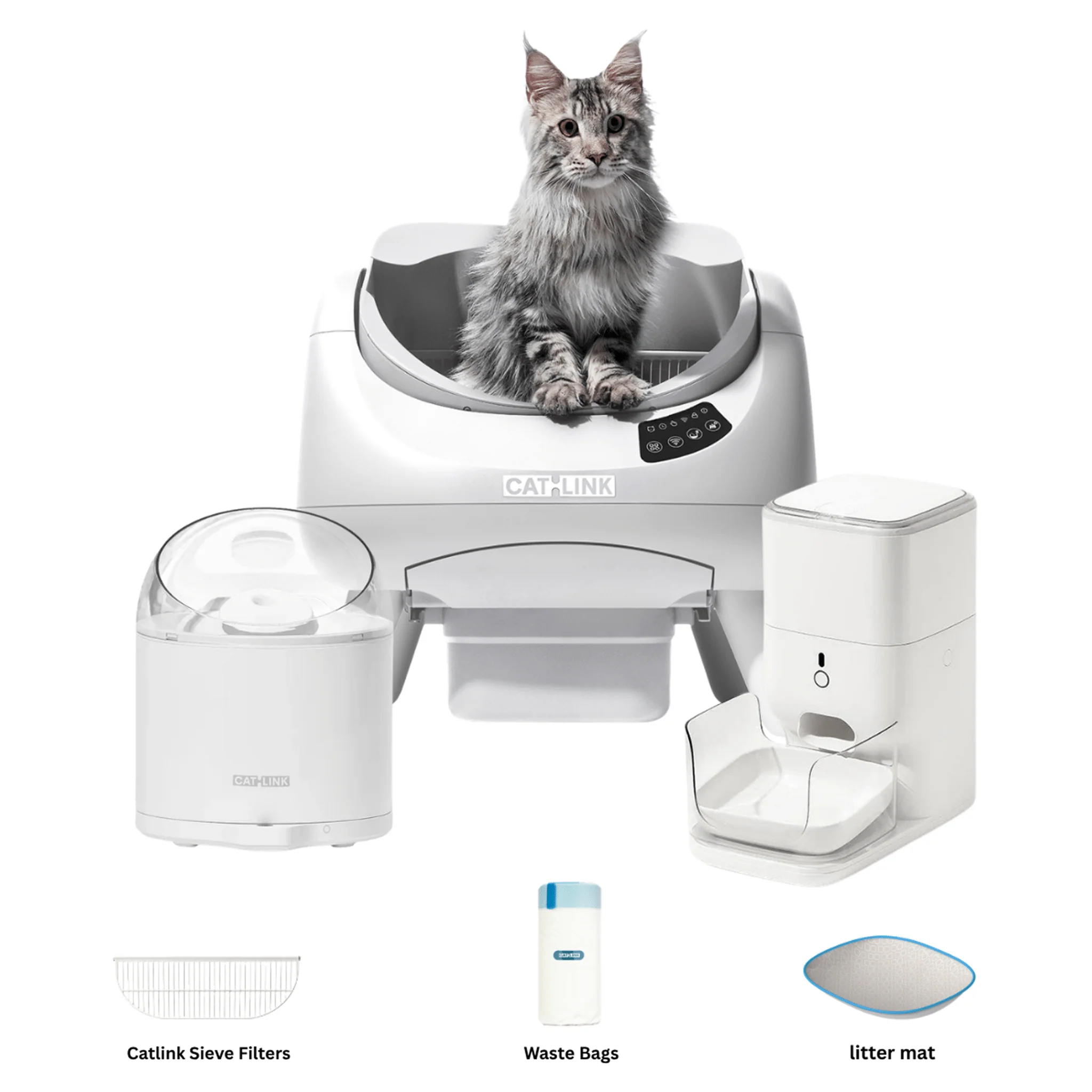 Clean & Feed Bundle - Litter Box, Feeder & Water Fountain Complete Set - Image 10