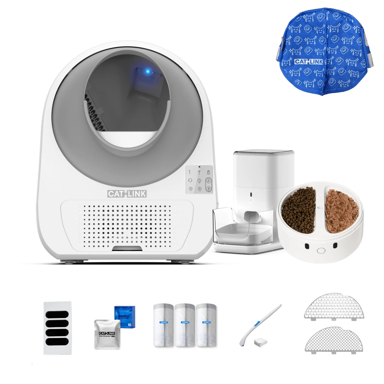 Clean & Feed Bundle - Litter Box, Feeder & Water Fountain Complete Set - Image 102