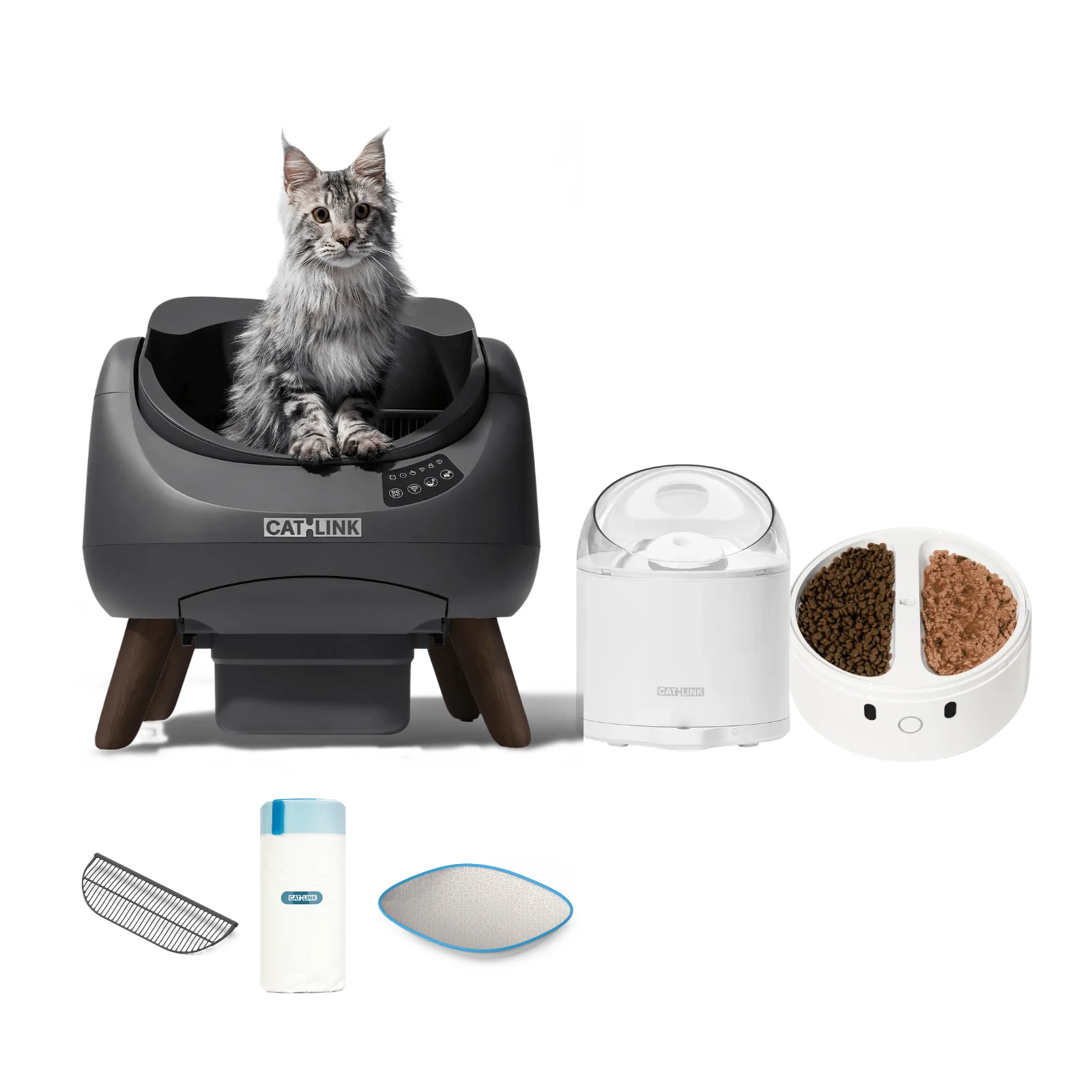 Clean & Feed Bundle - Litter Box, Feeder & Water Fountain Complete Set - Image 133