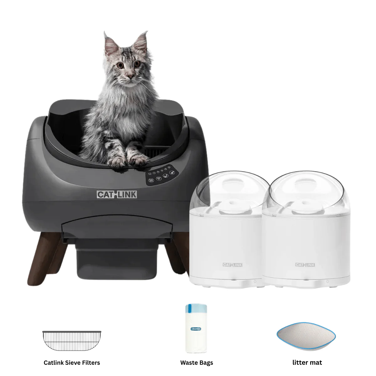 Clean & Feed Bundle - Litter Box, Feeder & Water Fountain Complete Set - Image 136
