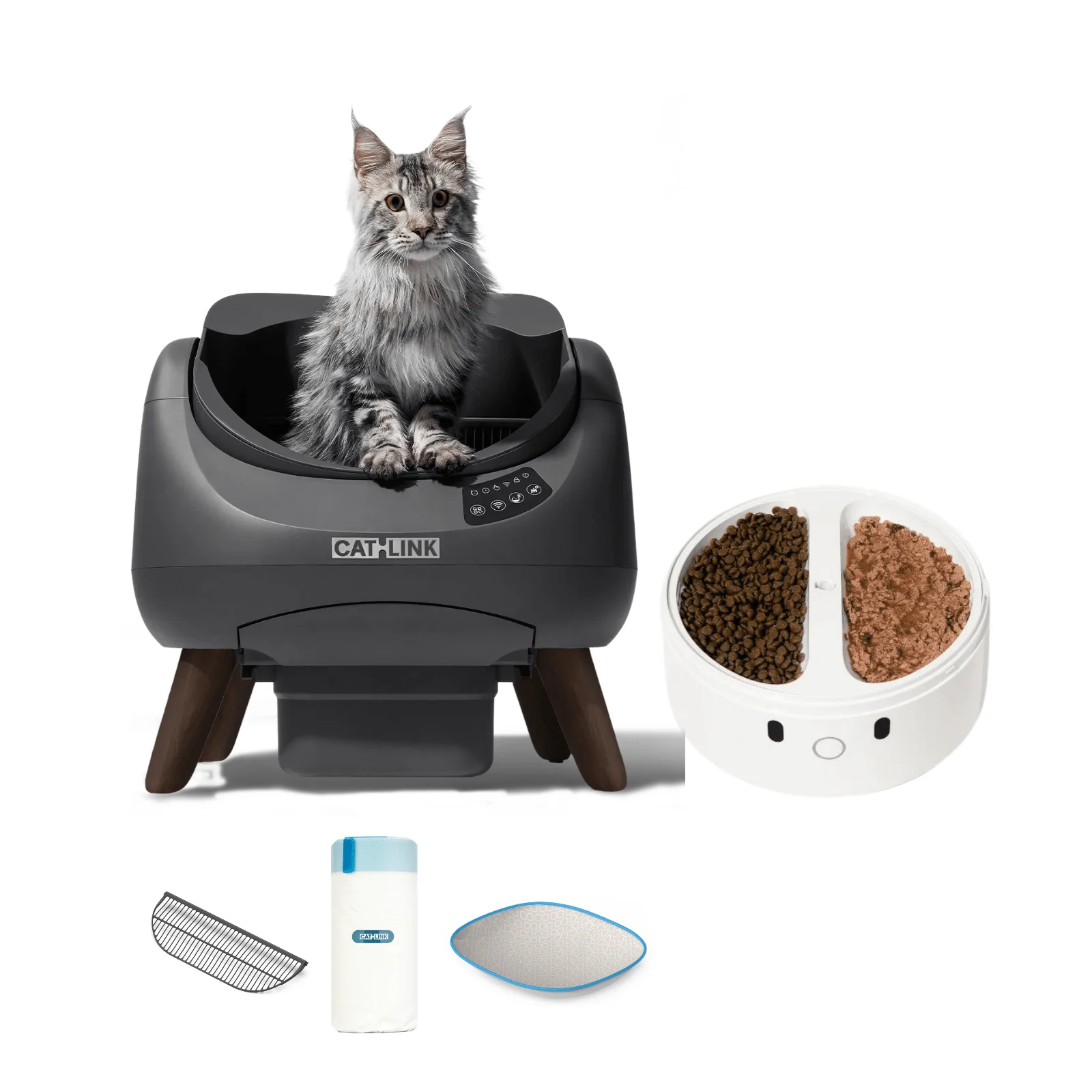 Clean & Feed Bundle - Litter Box, Feeder & Water Fountain Complete Set - Image 45