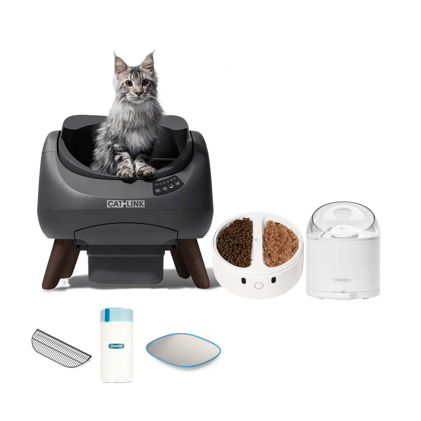 Clean & Feed Bundle - Litter Box, Feeder & Water Fountain Complete Set - Image 46