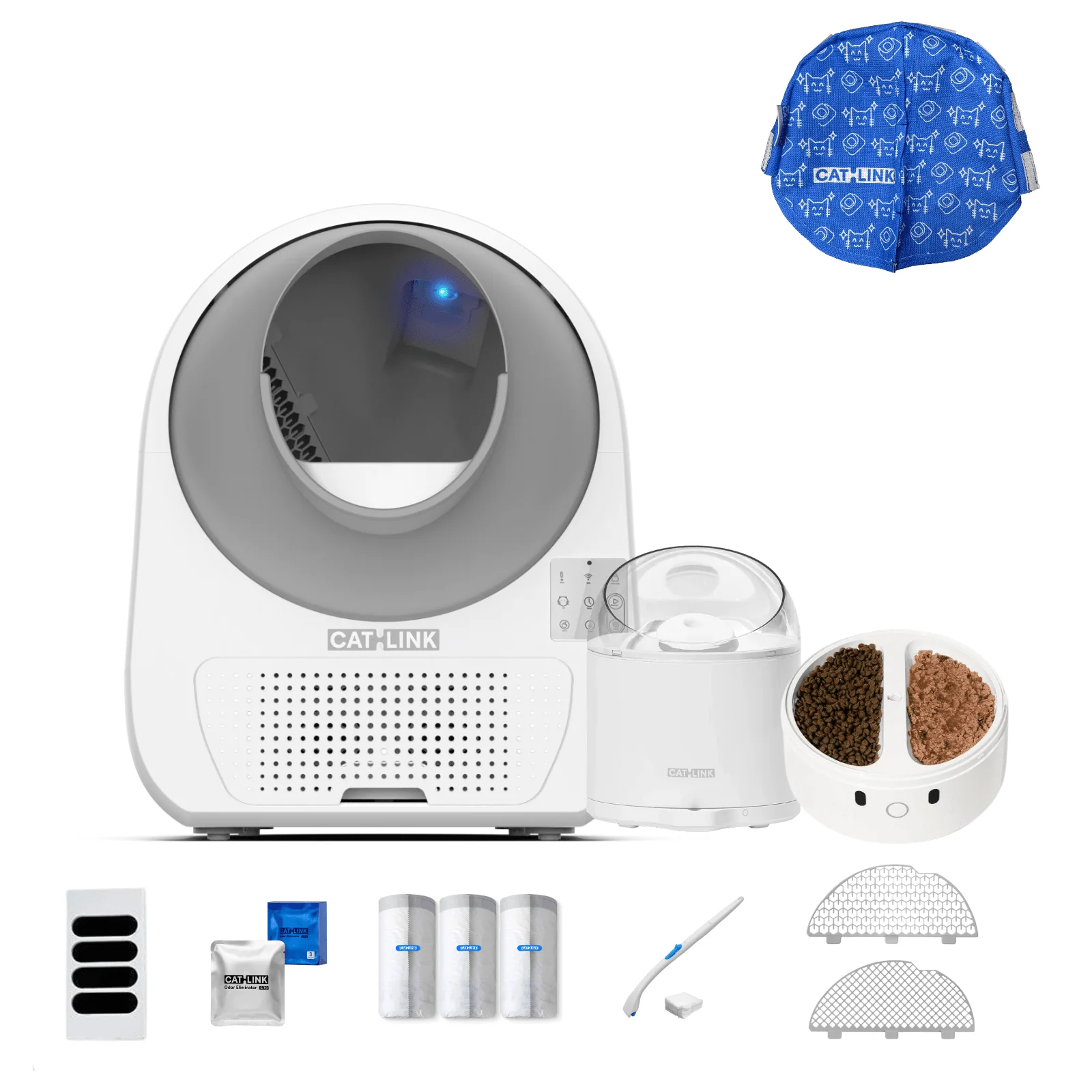 Clean & Feed Bundle - Litter Box, Feeder & Water Fountain Complete Set - Image 49