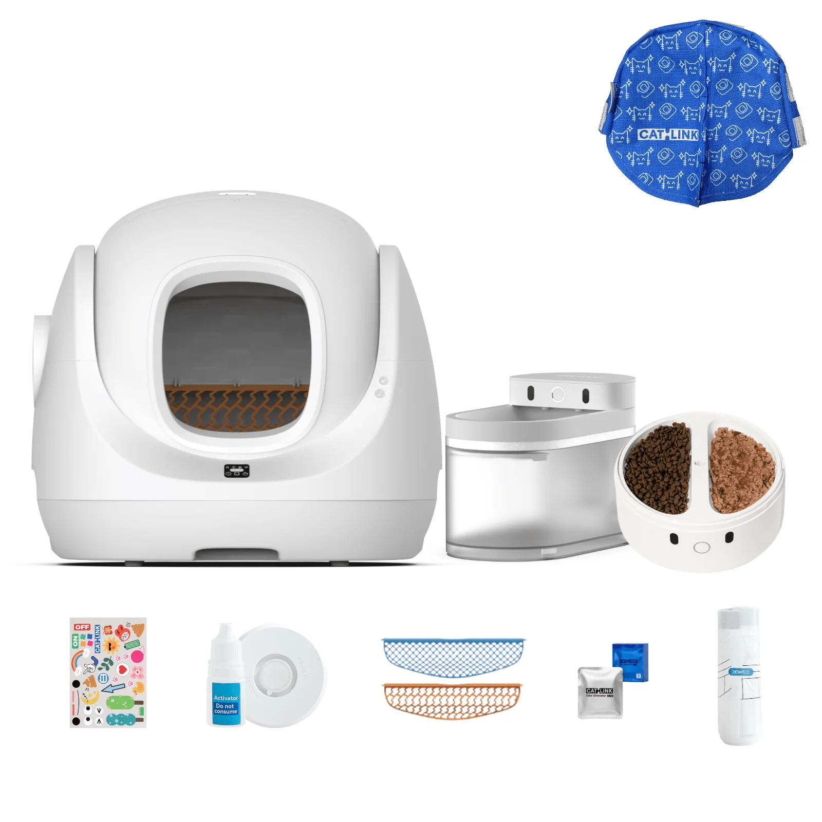 Clean & Feed Bundle - Litter Box, Feeder & Water Fountain Complete Set - Image 73