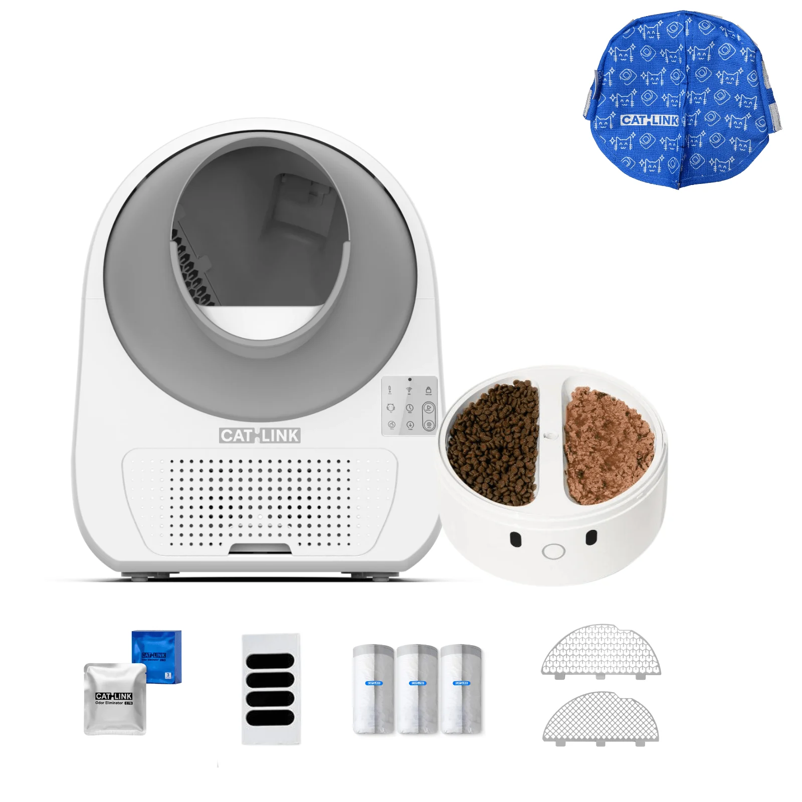 Clean & Feed Bundle - Litter Box, Feeder & Water Fountain Complete Set - Image 76