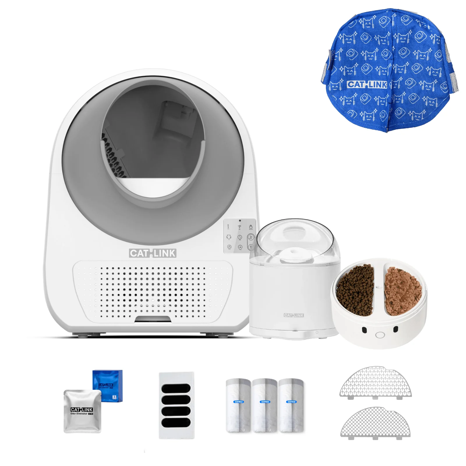 Clean & Feed Bundle - Litter Box, Feeder & Water Fountain Complete Set - Image 80