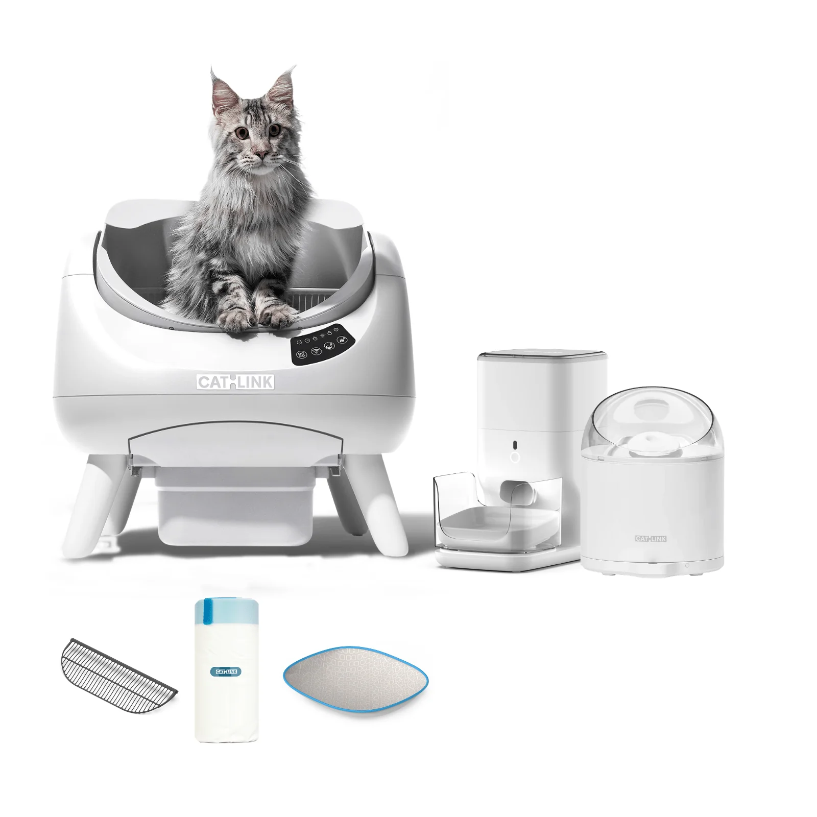 Clean & Feed Bundle - Litter Box, Feeder & Water Fountain Complete Set - Image 9