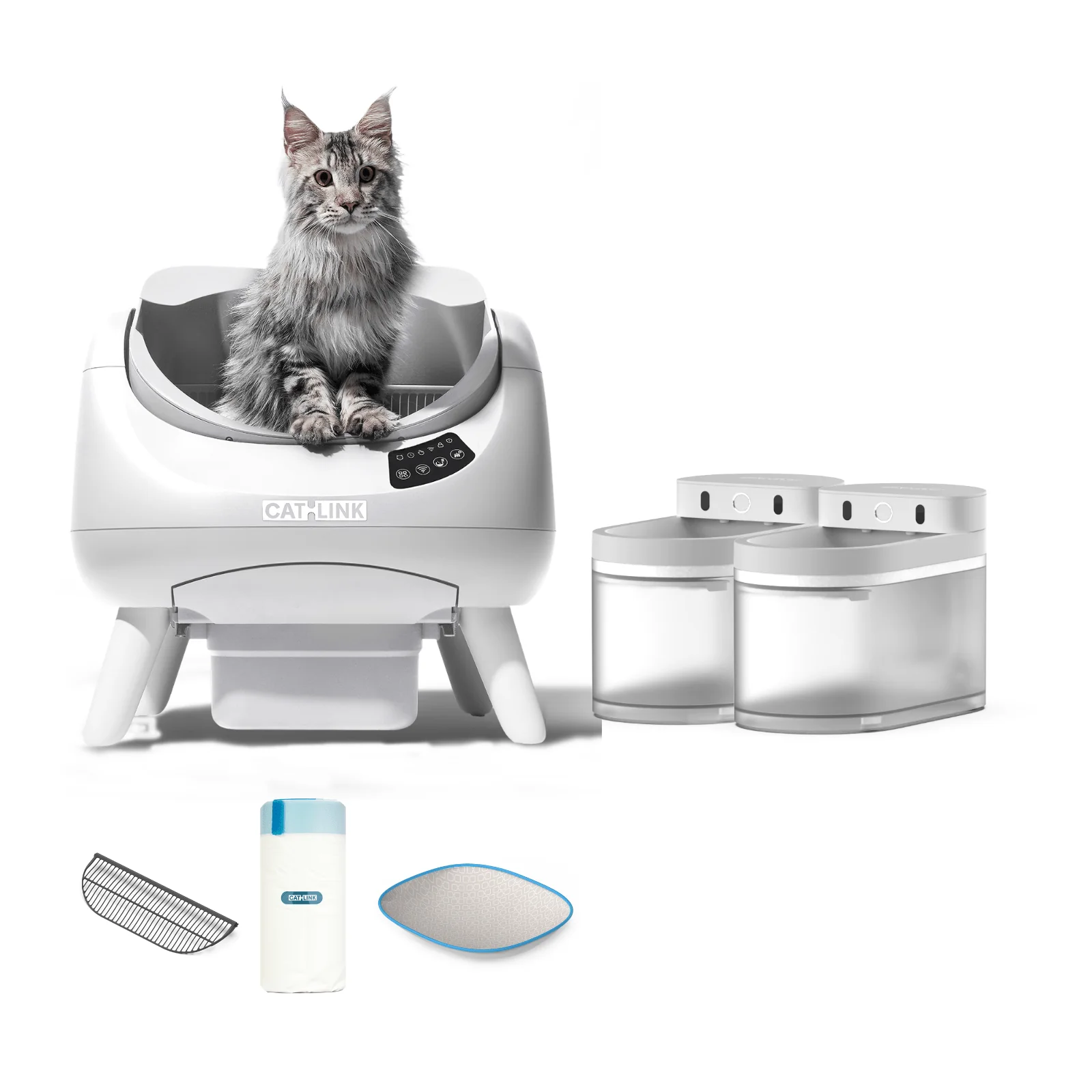 Clean & Feed Bundle - Litter Box, Feeder & Water Fountain Complete Set - Image 92