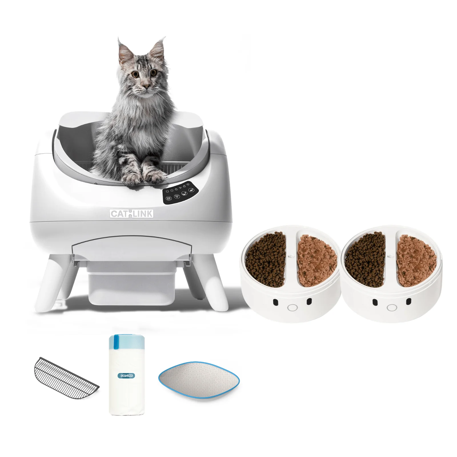 Clean & Feed Bundle - Litter Box, Feeder & Water Fountain Complete Set - Image 93