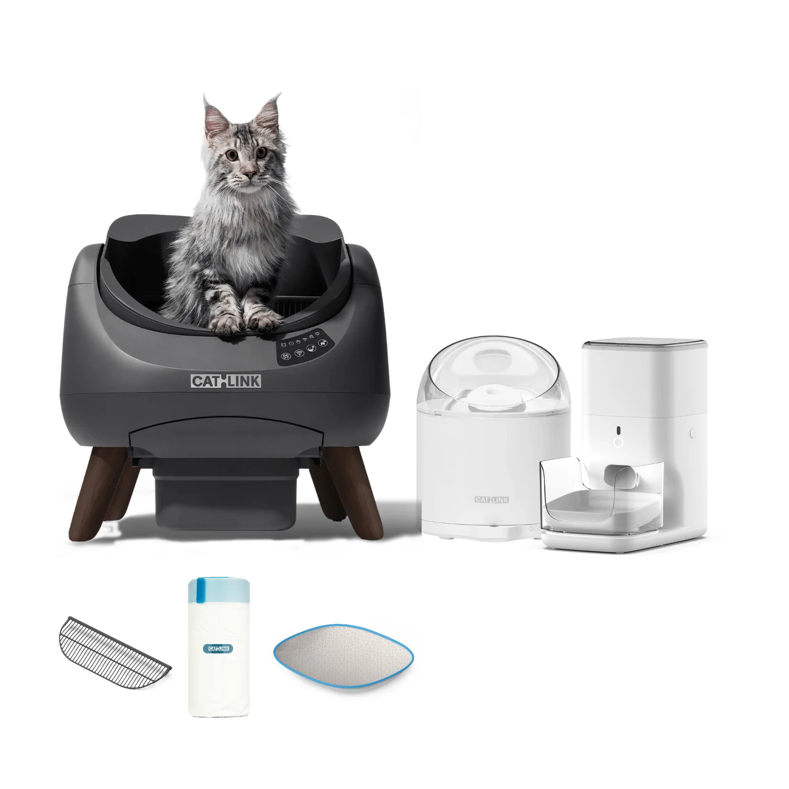 Clean & Feed Bundle - Litter Box, Feeder & Water Fountain Complete Set - Image 99